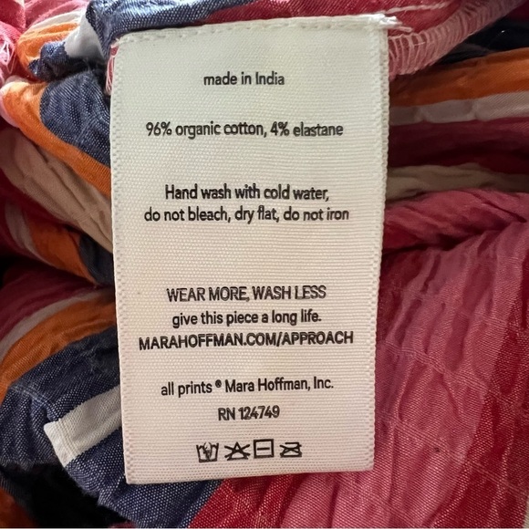 Mara Hoffman Cecilia Stripe Organic Cotton Midi Sun Dress Rainbow Multi Medium - Picture 11 of 12